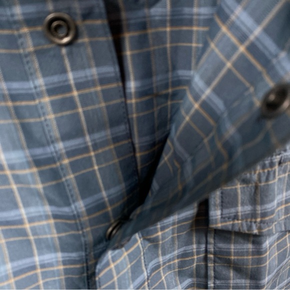 5.11 Tactical Men's Large Short Sleeve Shirt Blue Plaid Snap Buttons - Picture 5 of 7